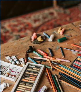 Art supplies for children activity space