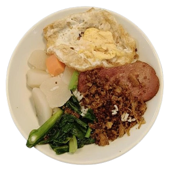 Minced Pork Rice with Fried Egg & Vegetables